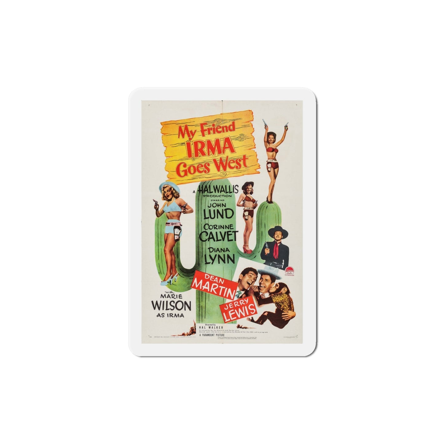 My Friend Irma Goes West 1950 Movie Poster Die-Cut Magnet-5 Inch-The Sticker Space