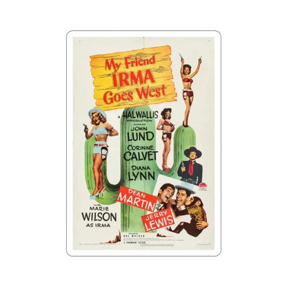 My Friend Irma Goes West 1950 Movie Poster STICKER Vinyl Die-Cut Decal 2 Inch - The Sticker Space