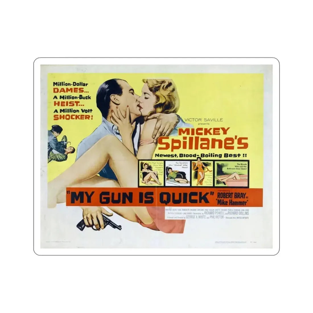 My Gun Is Quick 1957 v2 Movie Poster STICKER Vinyl Die-Cut Decal 3 Inch - The Sticker Space