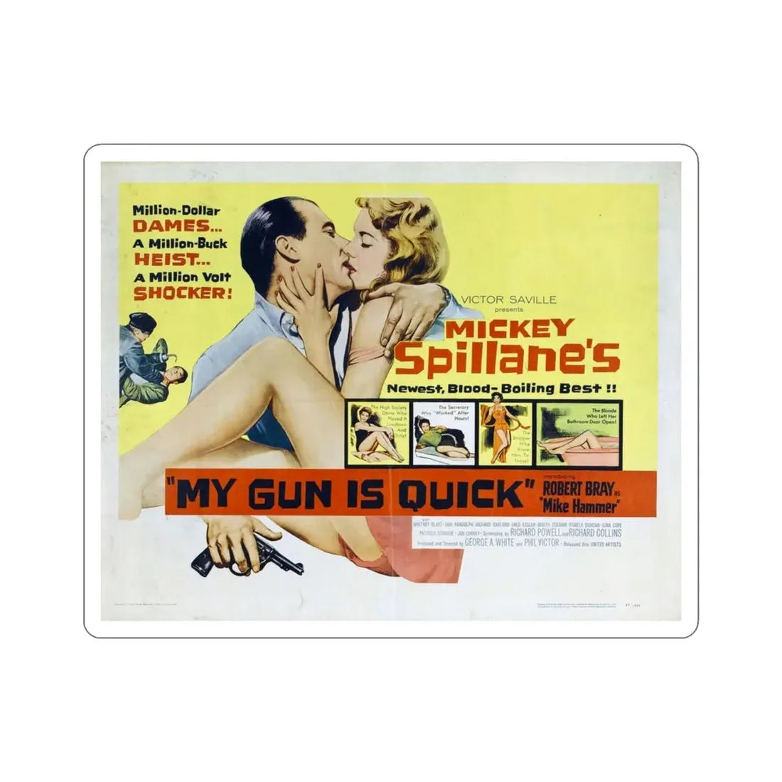My Gun Is Quick 1957 v2 Movie Poster STICKER Vinyl Die-Cut Decal - The Sticker Space