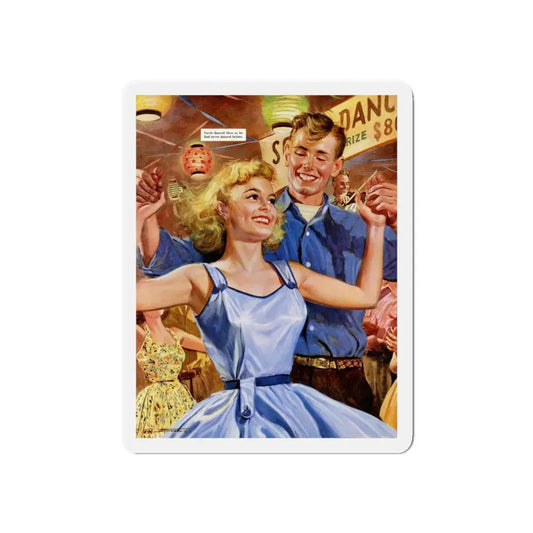 My, How She Could Doe-Si-Doe!, 1955 (Magazine Illustration) Refrigerator Magnet 6 Inch - The Sticker Space