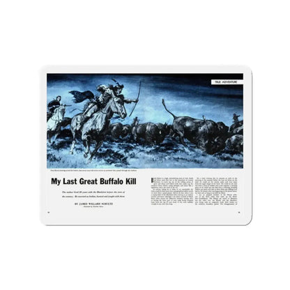 My Last Great Buffalo Kill, Cavalier magazine, November 1956 (Magazine Illustration) Refrigerator Magnet - The Sticker Space