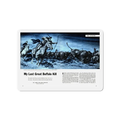 My Last Great Buffalo Kill, Cavalier magazine, November 1956 (Magazine Illustration) Refrigerator Magnet - The Sticker Space