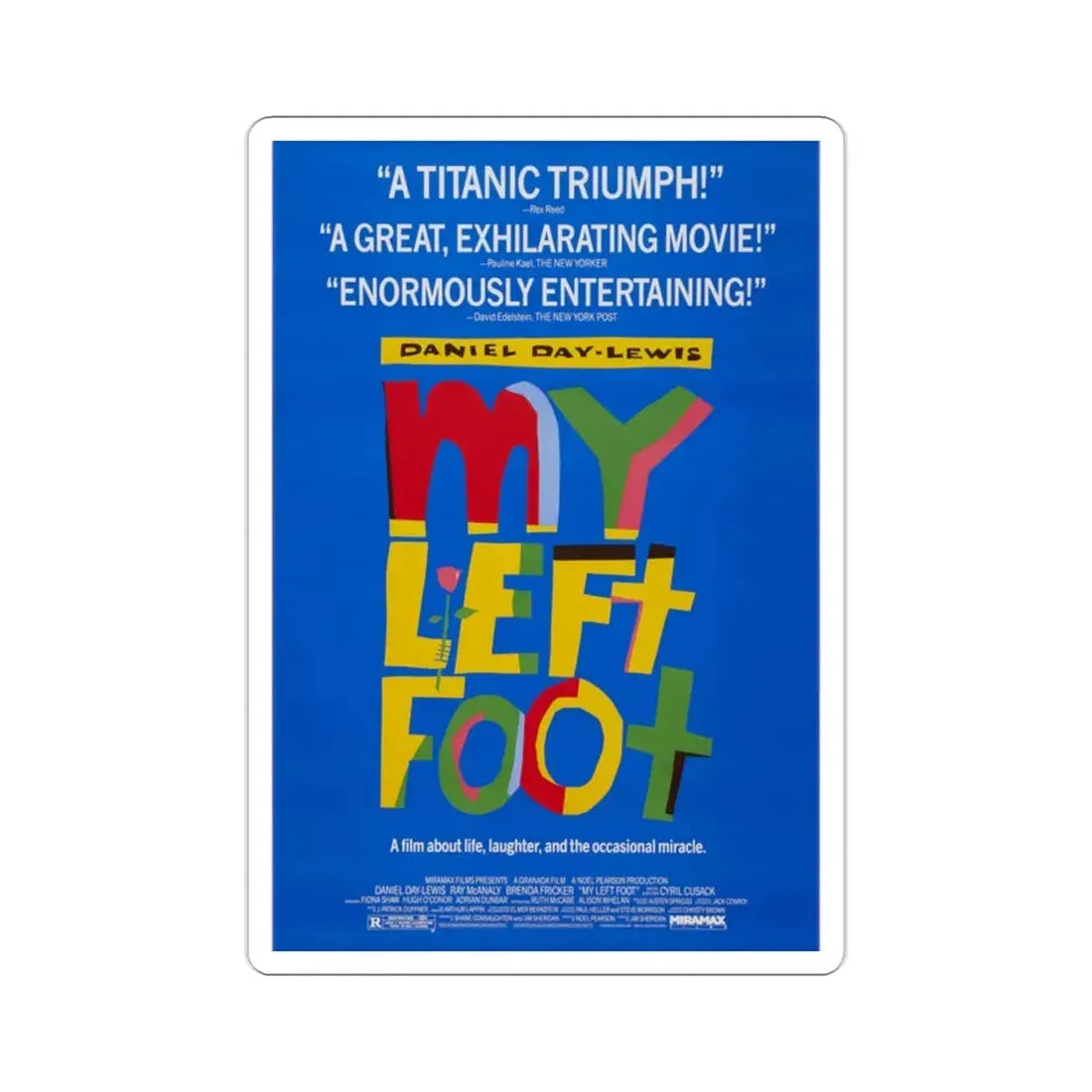 My Left Foot 1989 Movie Poster STICKER Vinyl Die-Cut Decal 2 Inch - The Sticker Space