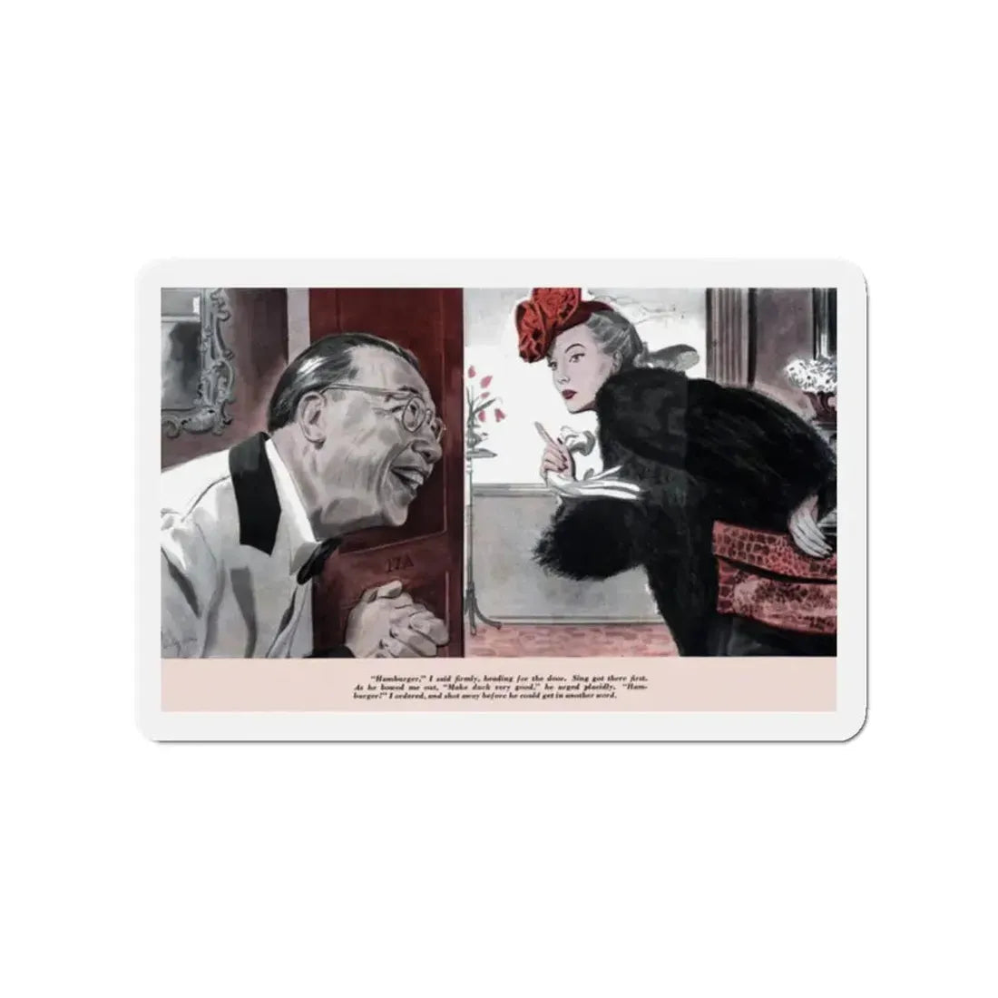 My Man, Sing (1), Redbook, March 1943 (Magazine Illustration) Refrigerator Magnet 2 Inch - The Sticker Space