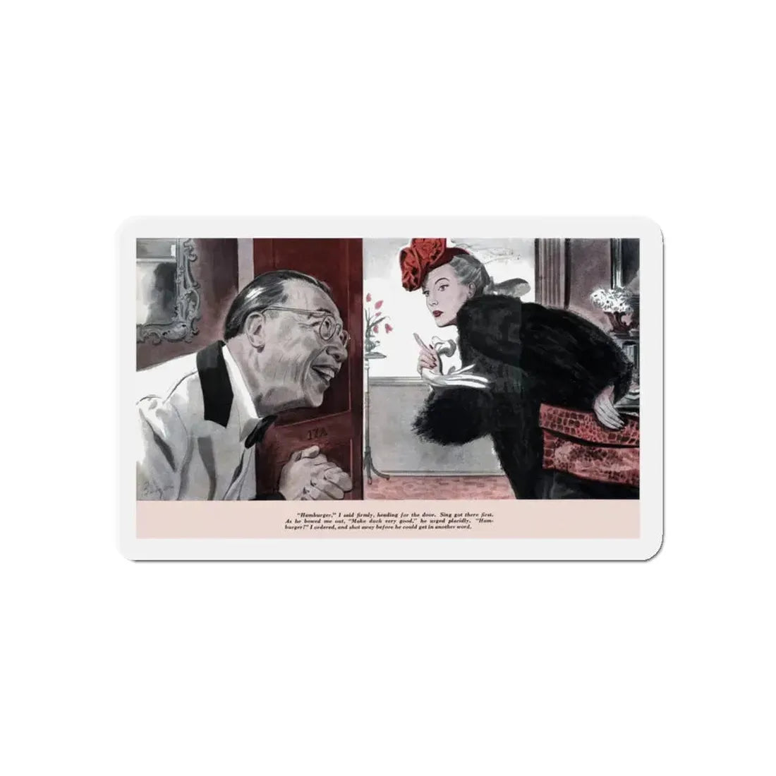 My Man, Sing (1), Redbook, March 1943 (Magazine Illustration) Refrigerator Magnet 5 Inch - The Sticker Space