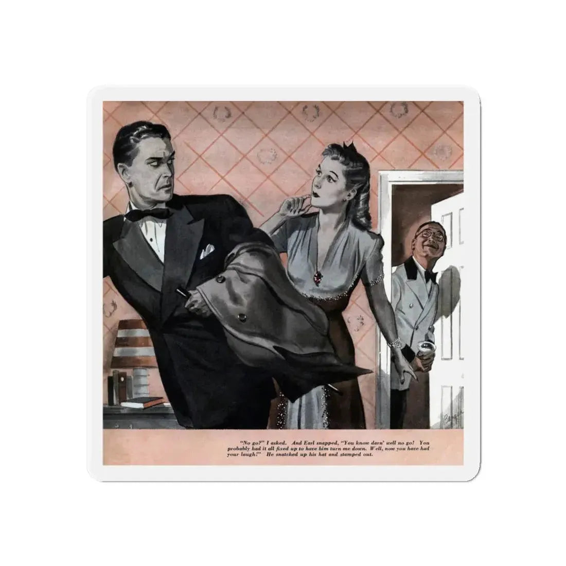 My Man, Sing (2), Redbook, March 1943 (Magazine Illustration) Refrigerator Magnet - The Sticker Space