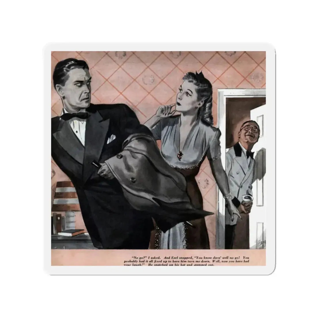 My Man, Sing (2), Redbook, March 1943 (Magazine Illustration) Refrigerator Magnet - The Sticker Space