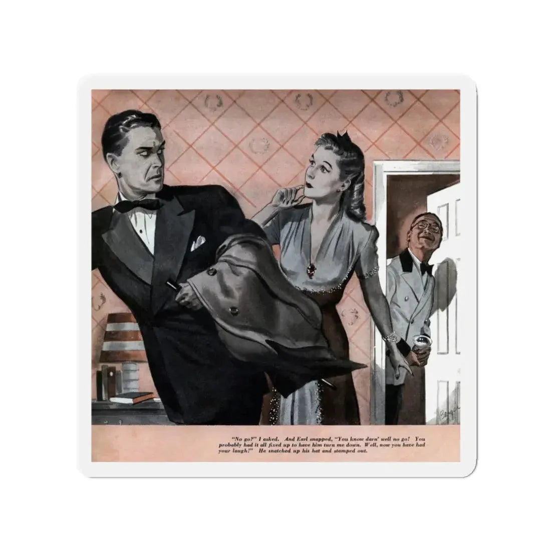 My Man, Sing (2), Redbook, March 1943 (Magazine Illustration) Refrigerator Magnet - The Sticker Space