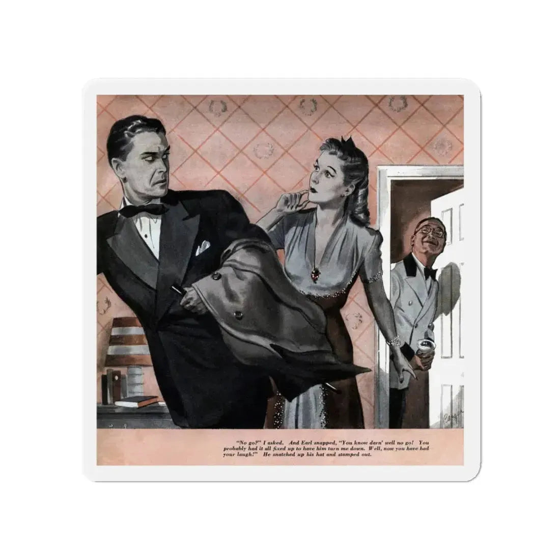 My Man, Sing (2), Redbook, March 1943 (Magazine Illustration) Refrigerator Magnet - The Sticker Space