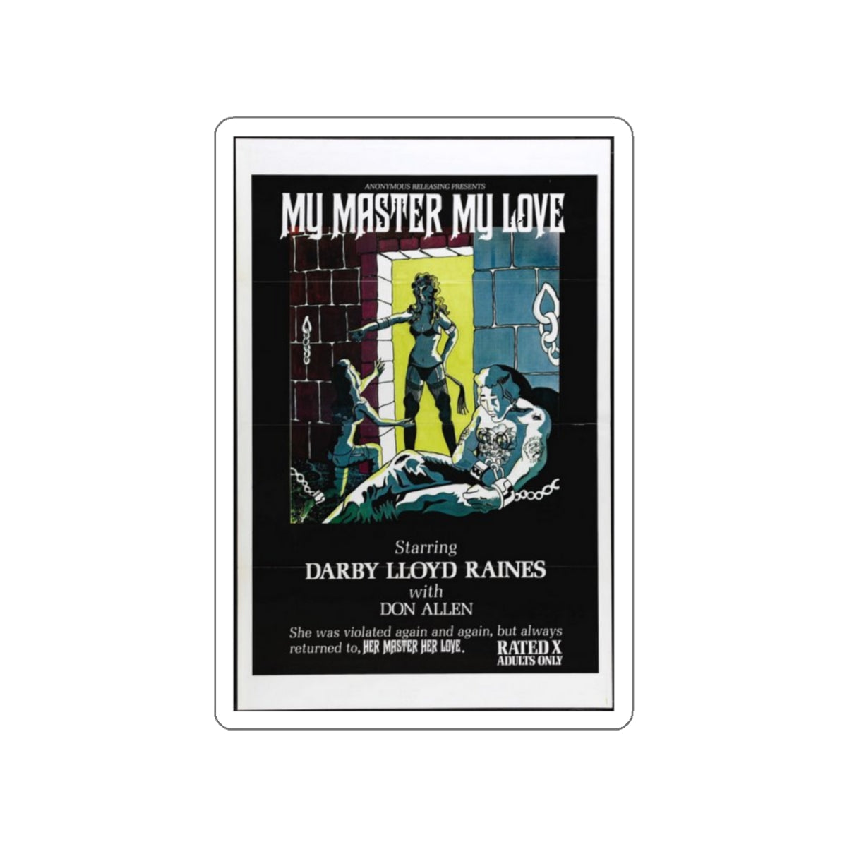 MY MASTER MY LOVE 1975 Movie Poster STICKER Vinyl Die-Cut Decal-White-The Sticker Space