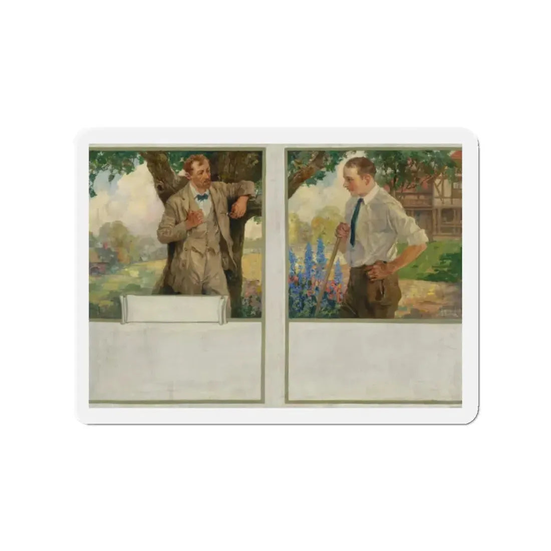 My Neighbor, 1923 (Magazine Illustration) Refrigerator Magnet 2 Inch - The Sticker Space