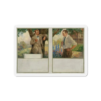 My Neighbor, 1923 (Magazine Illustration) Refrigerator Magnet 3 Inch - The Sticker Space