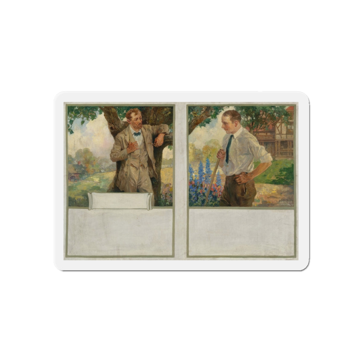 My Neighbor, 1923 (Magazine Illustration) Refrigerator Magnet-5" x 5"-The Sticker Space