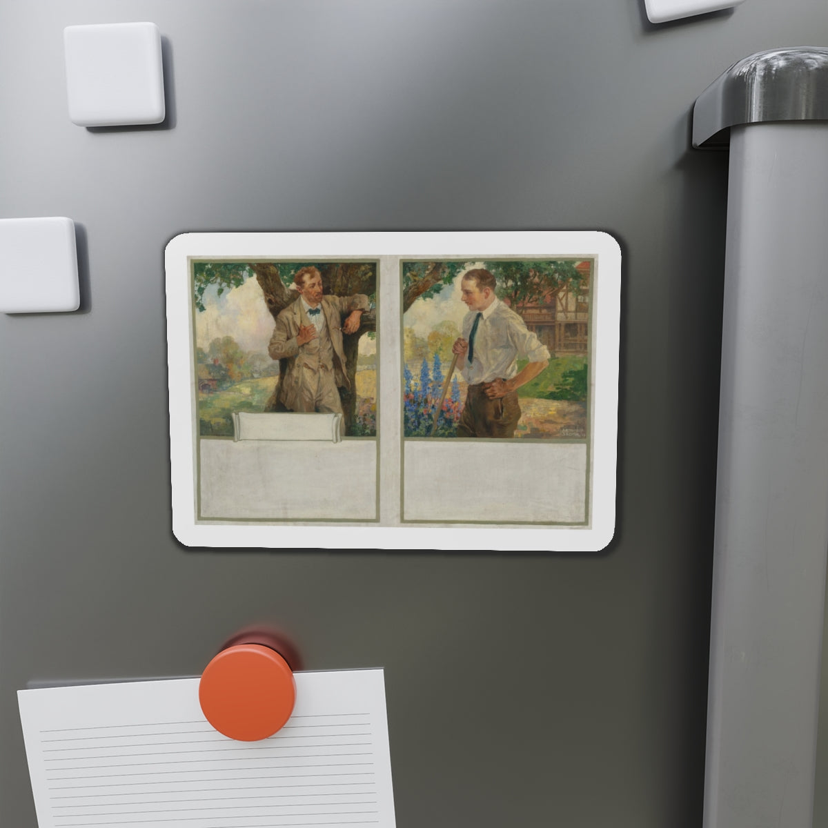 My Neighbor, 1923 (Magazine Illustration) Refrigerator Magnet-The Sticker Space