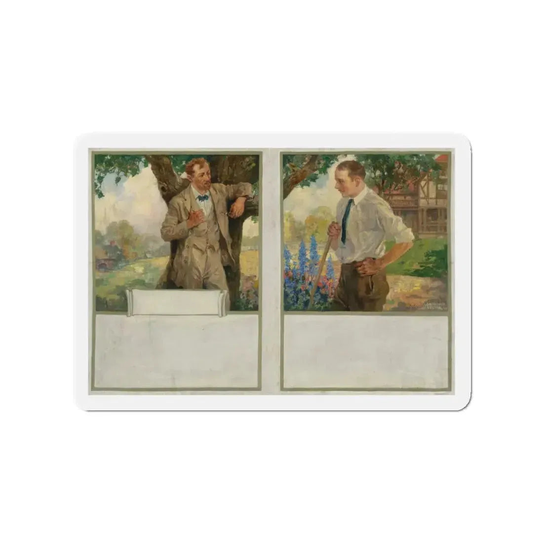 My Neighbor, 1923 (Magazine Illustration) Refrigerator Magnet - The Sticker Space