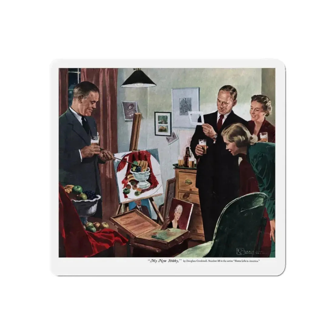 My New Hobby, Collier's, January 14, 1950 (Magazine Illustration) Refrigerator Magnet - The Sticker Space