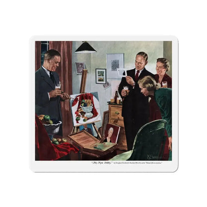 My New Hobby, Collier's, January 14, 1950 (Magazine Illustration) Refrigerator Magnet - The Sticker Space