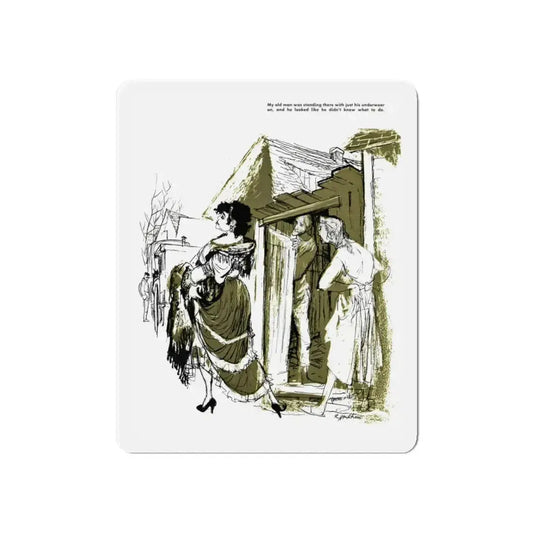 My Old Man and the Gypsy Queen, Nugget magazine, February 1956 (Magazine Illustration) Refrigerator Magnet 6 Inch Die-Cut - The Sticker Space