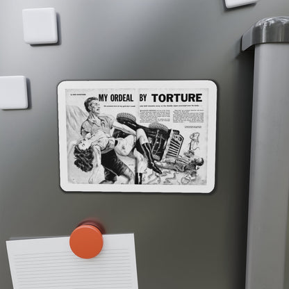 My Ordeal by Torture, Man's Daring Action, August 1959 (Magazine Illustration) Refrigerator Magnet-The Sticker Space