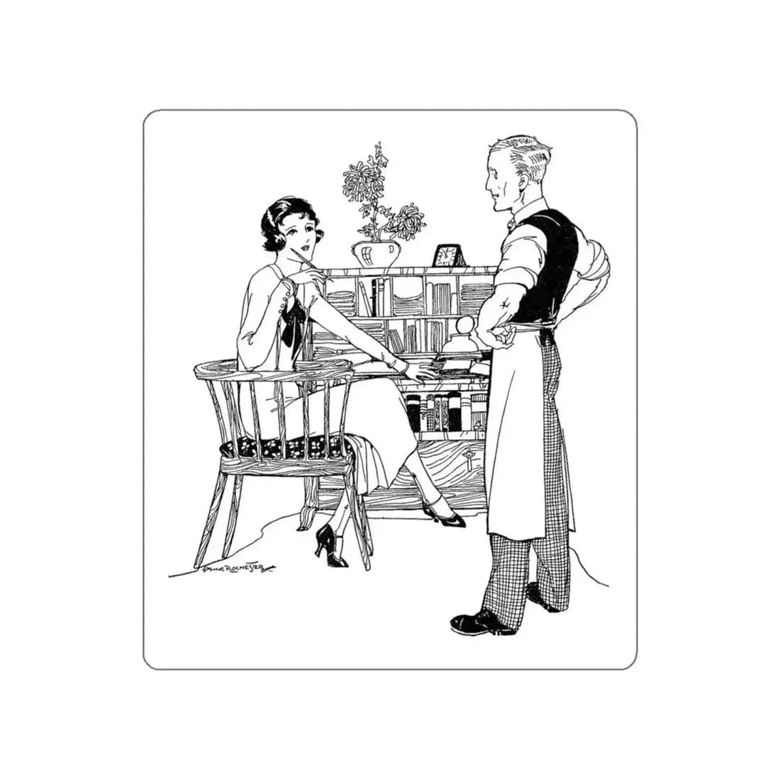 My Post War Policy, Women's Magazine, 1925 (Magazine Illustration) STICKER Vinyl Die-Cut Decal White Die-Cut 5 Inch - The Sticker Space