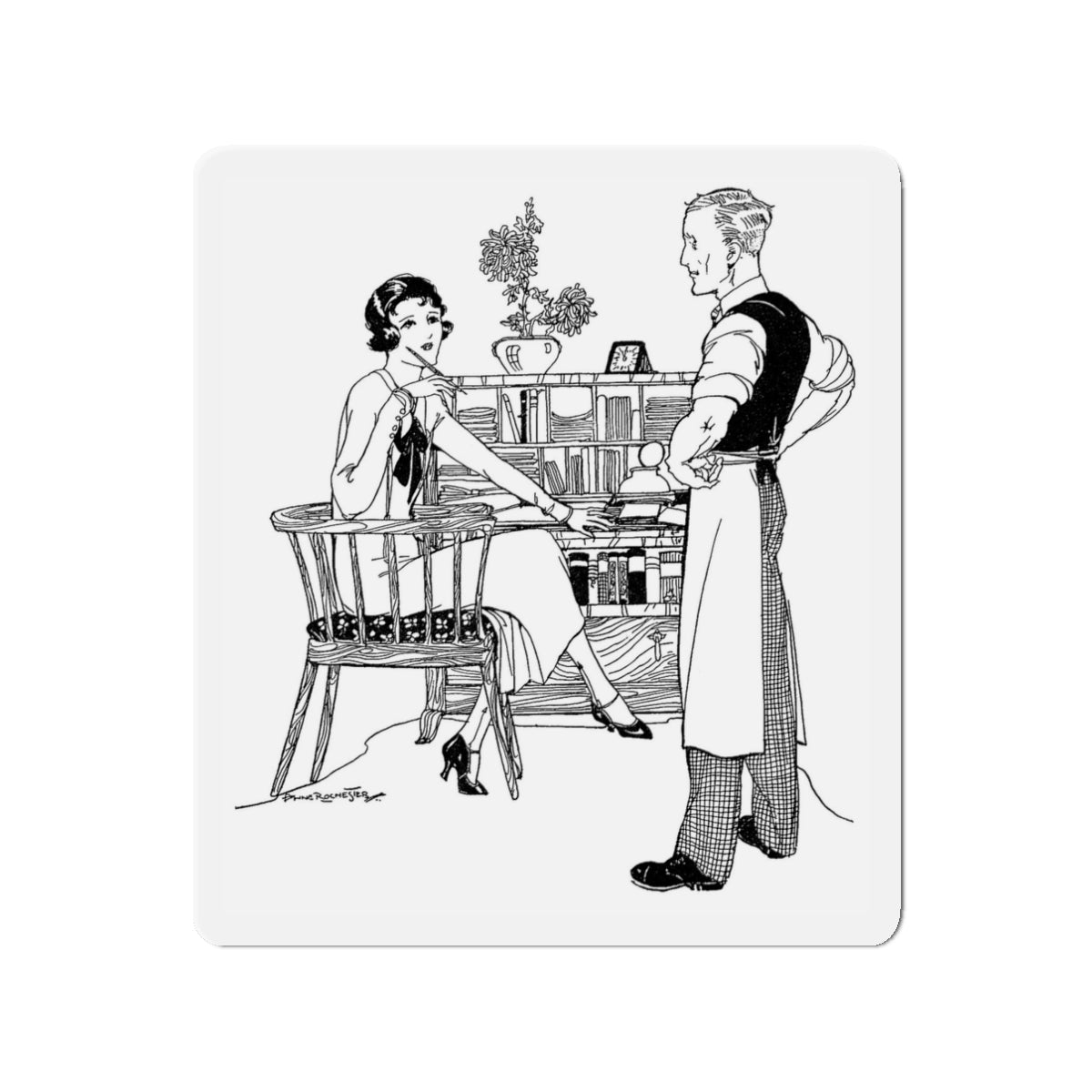 My Post War Policy, Women's Magazine, 1925 (Magazine Illustration) Refrigerator Magnet-3" x 3"-The Sticker Space