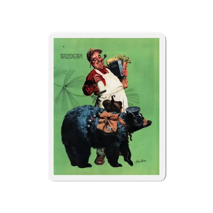 My Private Bear, Collier's magazine, March 12, 1949 (Magazine Illustration) Refrigerator Magnet 6 Inch - The Sticker Space