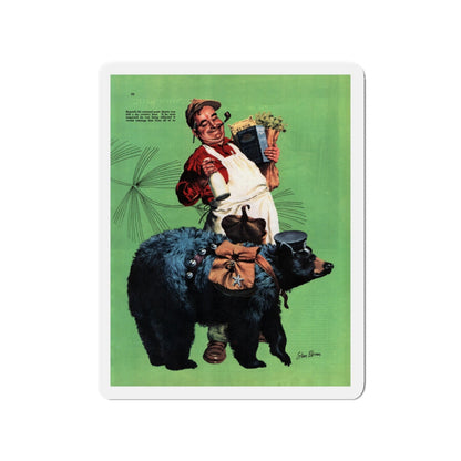 My Private Bear, Collier's magazine, March 12, 1949 (Magazine Illustration) Refrigerator Magnet-3" x 3"-The Sticker Space