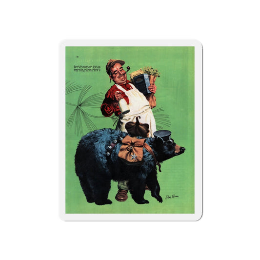 My Private Bear, Collier's magazine, March 12, 1949 (Magazine Illustration) Refrigerator Magnet-6 × 6"-The Sticker Space