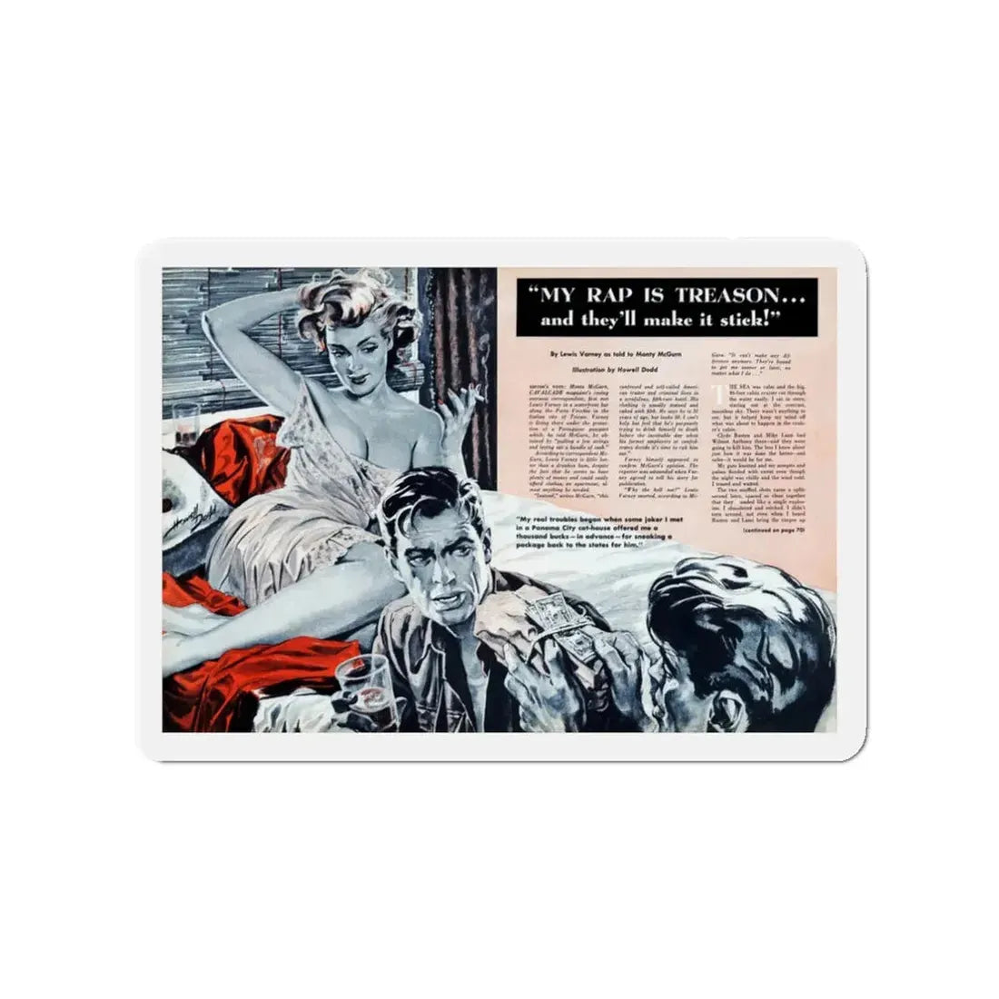 My Rap is Treason, Cavalcade magazine, September 1959 (Magazine Illustration) Refrigerator Magnet - The Sticker Space