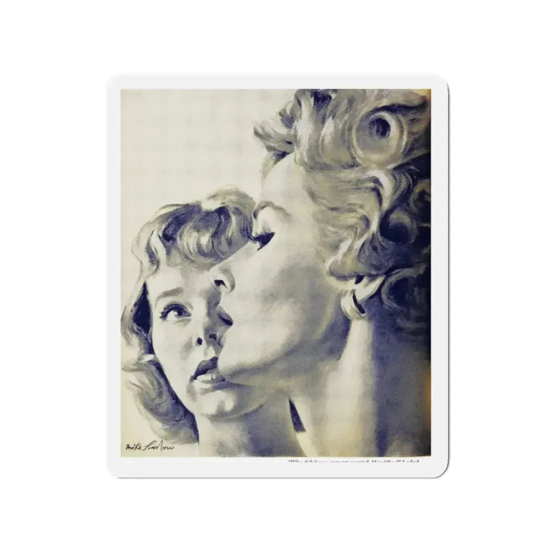 My Rival and I, Woman's Day, October 1956 (Magazine Illustration) Refrigerator Magnet 2 Inch - The Sticker Space