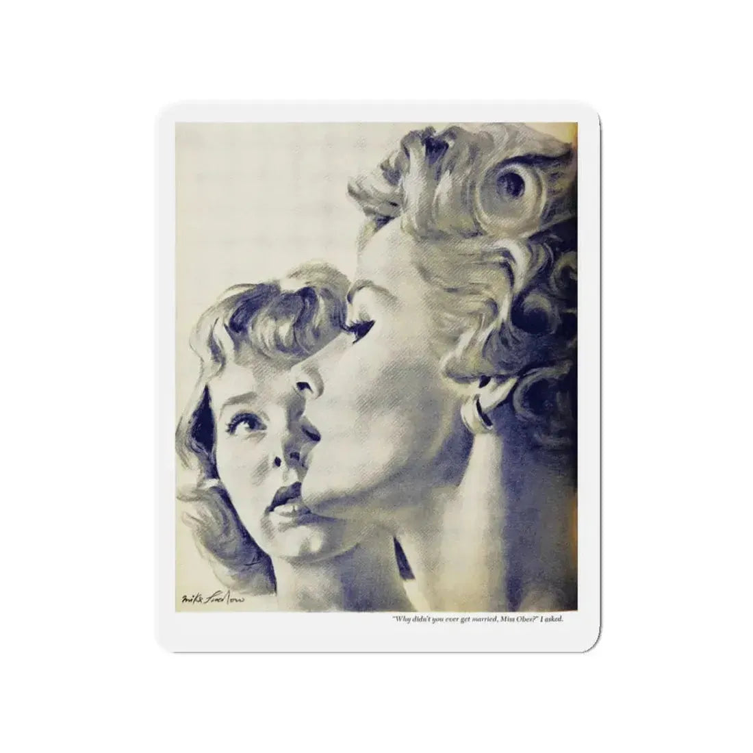 My Rival and I, Woman's Day, October 1956 (Magazine Illustration) Refrigerator Magnet 3 Inch - The Sticker Space