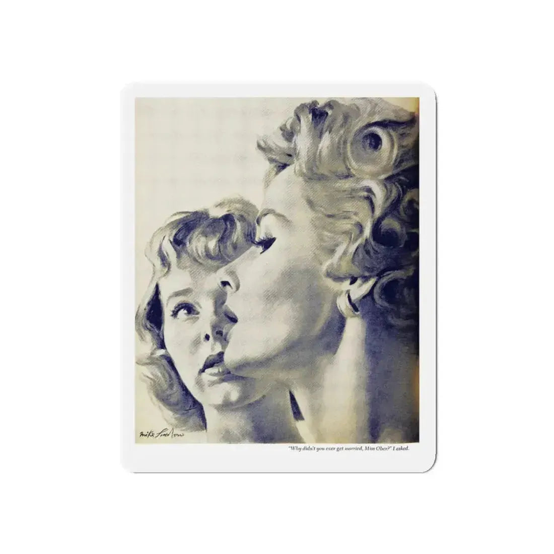 My Rival and I, Woman's Day, October 1956 (Magazine Illustration) Refrigerator Magnet 5 Inch - The Sticker Space