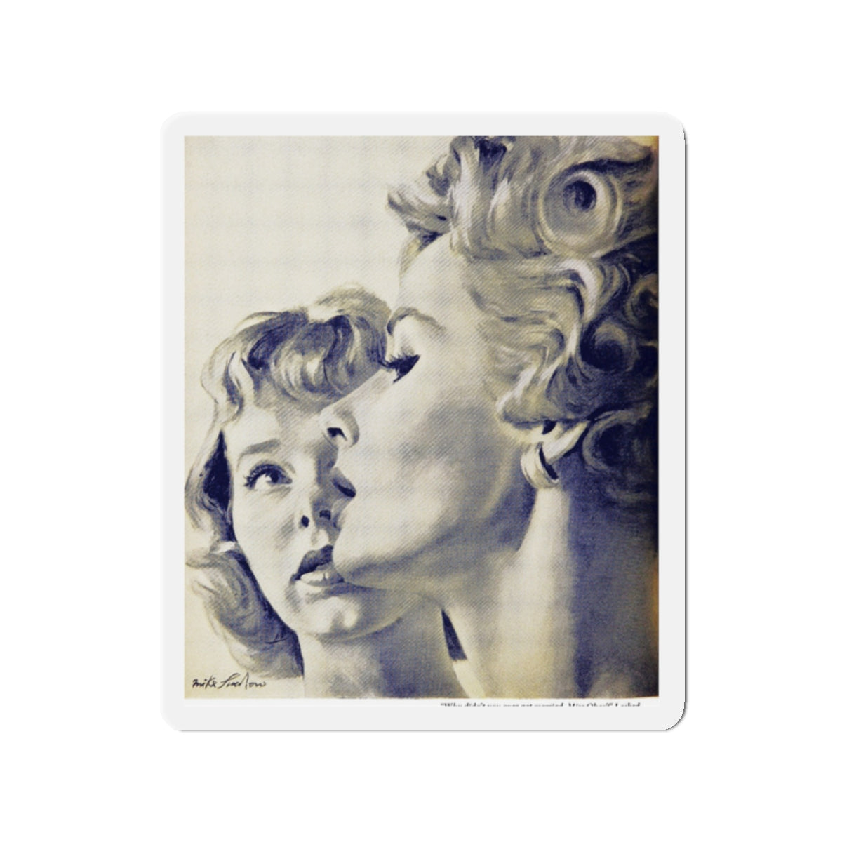 My Rival and I, Woman's Day, October 1956 (Magazine Illustration) Refrigerator Magnet-2" x 2"-The Sticker Space