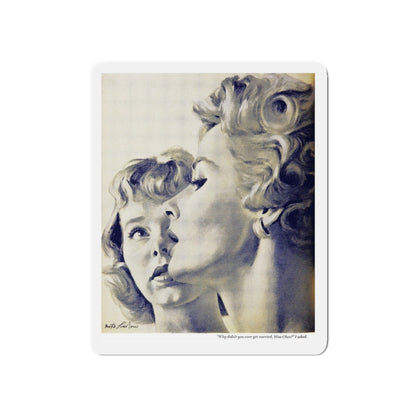 My Rival and I, Woman's Day, October 1956 (Magazine Illustration) Refrigerator Magnet-5" x 5"-The Sticker Space