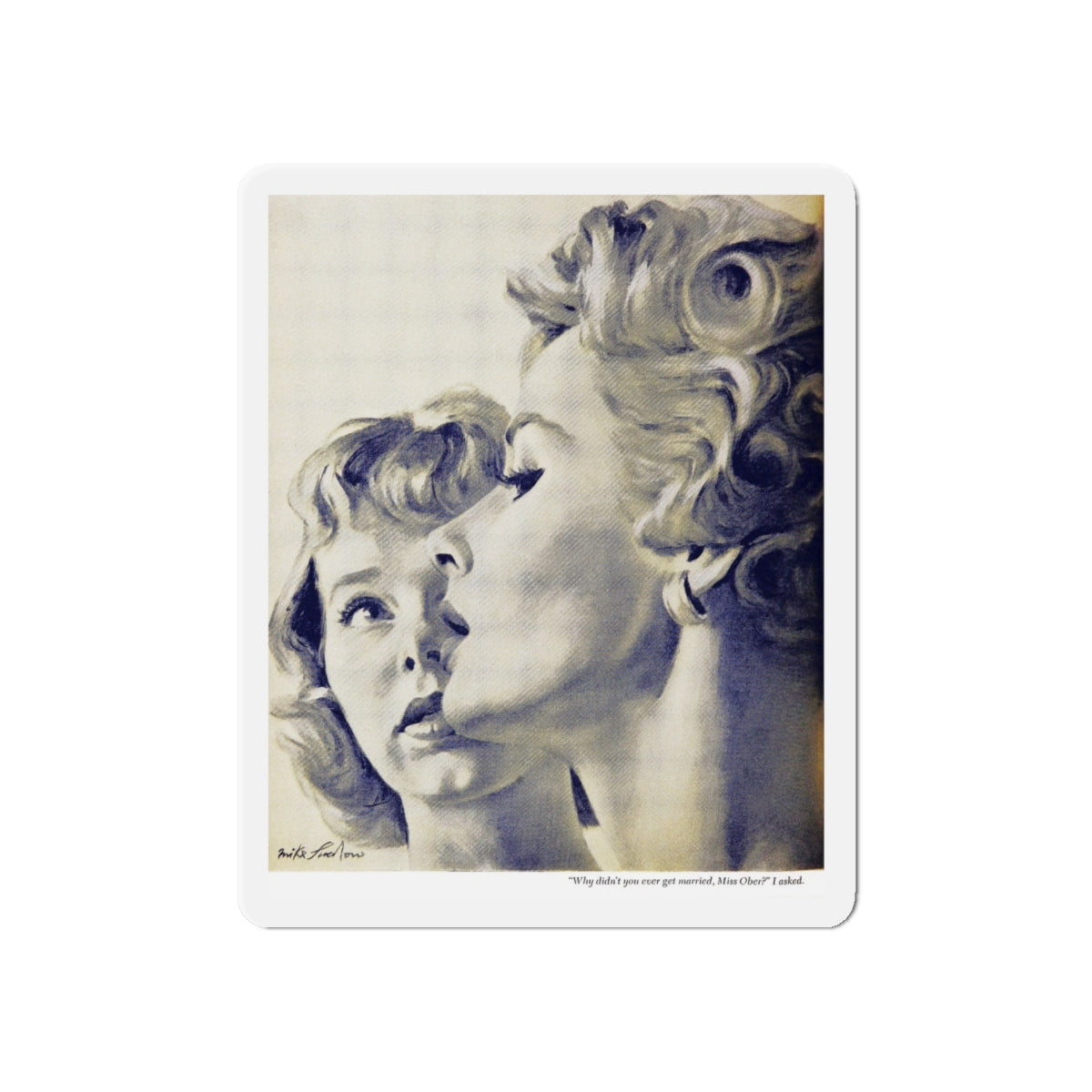 My Rival and I, Woman's Day, October 1956 (Magazine Illustration) Refrigerator Magnet-6 × 6"-The Sticker Space