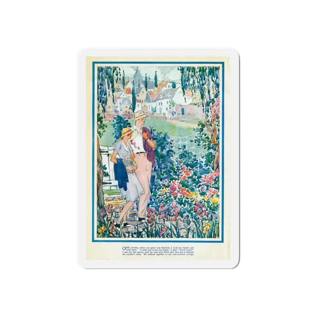 My Rose Covered Cottage, 1933, Good Housekeeping Magazine (Magazine Illustration) Refrigerator Magnet - The Sticker Space