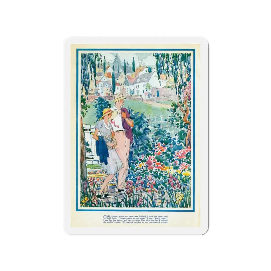 My Rose Covered Cottage, 1933, Good Housekeeping Magazine (Magazine Illustration) Refrigerator Magnet - The Sticker Space