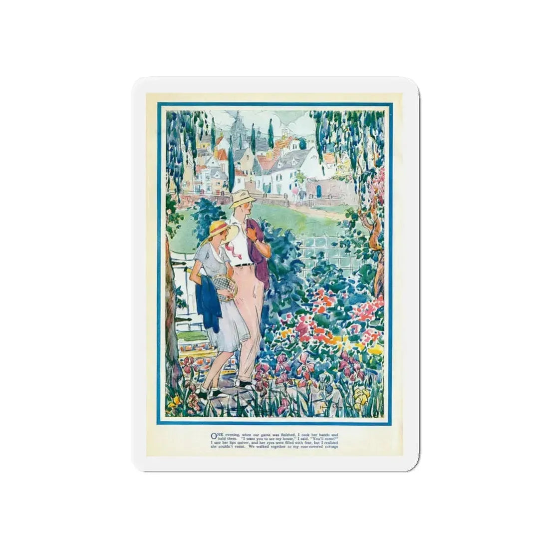 My Rose Covered Cottage, 1933, Good Housekeeping Magazine (Magazine Illustration) Refrigerator Magnet - The Sticker Space