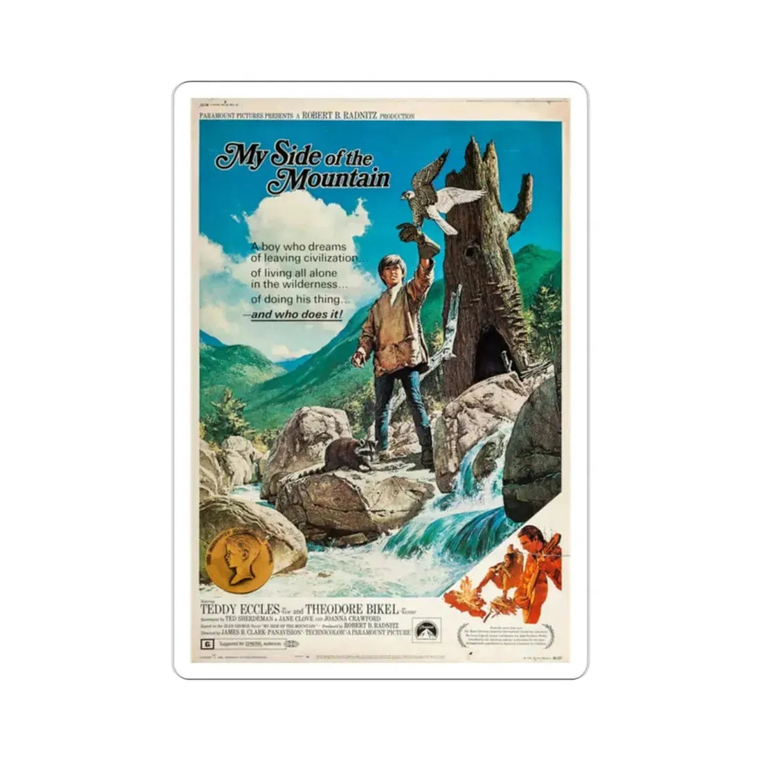 My Side of the Mountain 1969 Movie Poster STICKER Vinyl Die-Cut Decal 2 Inch - The Sticker Space