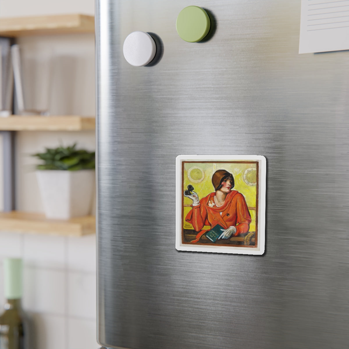 My Trip Abroad (Magazine Illustration) Refrigerator Magnet-The Sticker Space