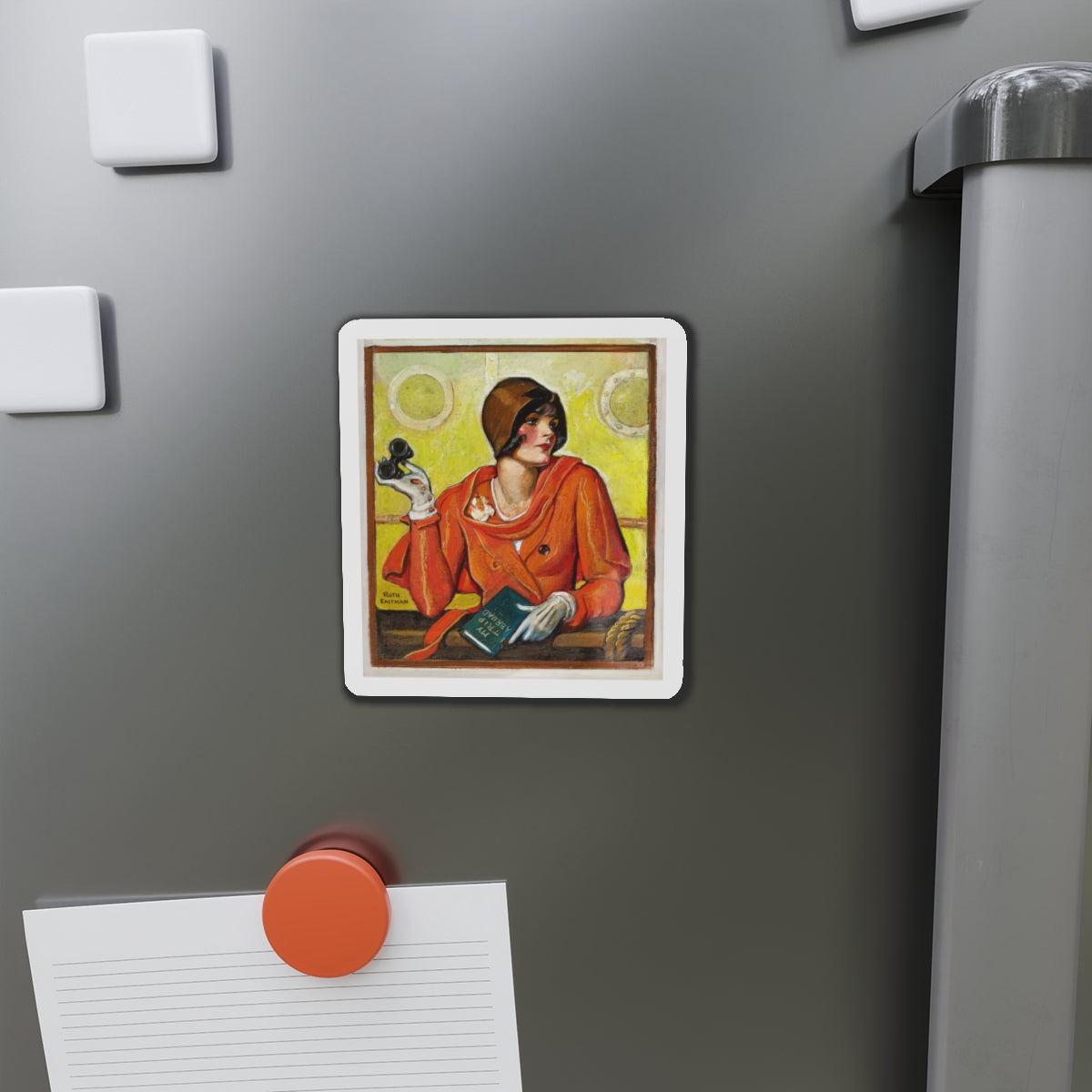 My Trip Abroad (Magazine Illustration) Refrigerator Magnet-The Sticker Space