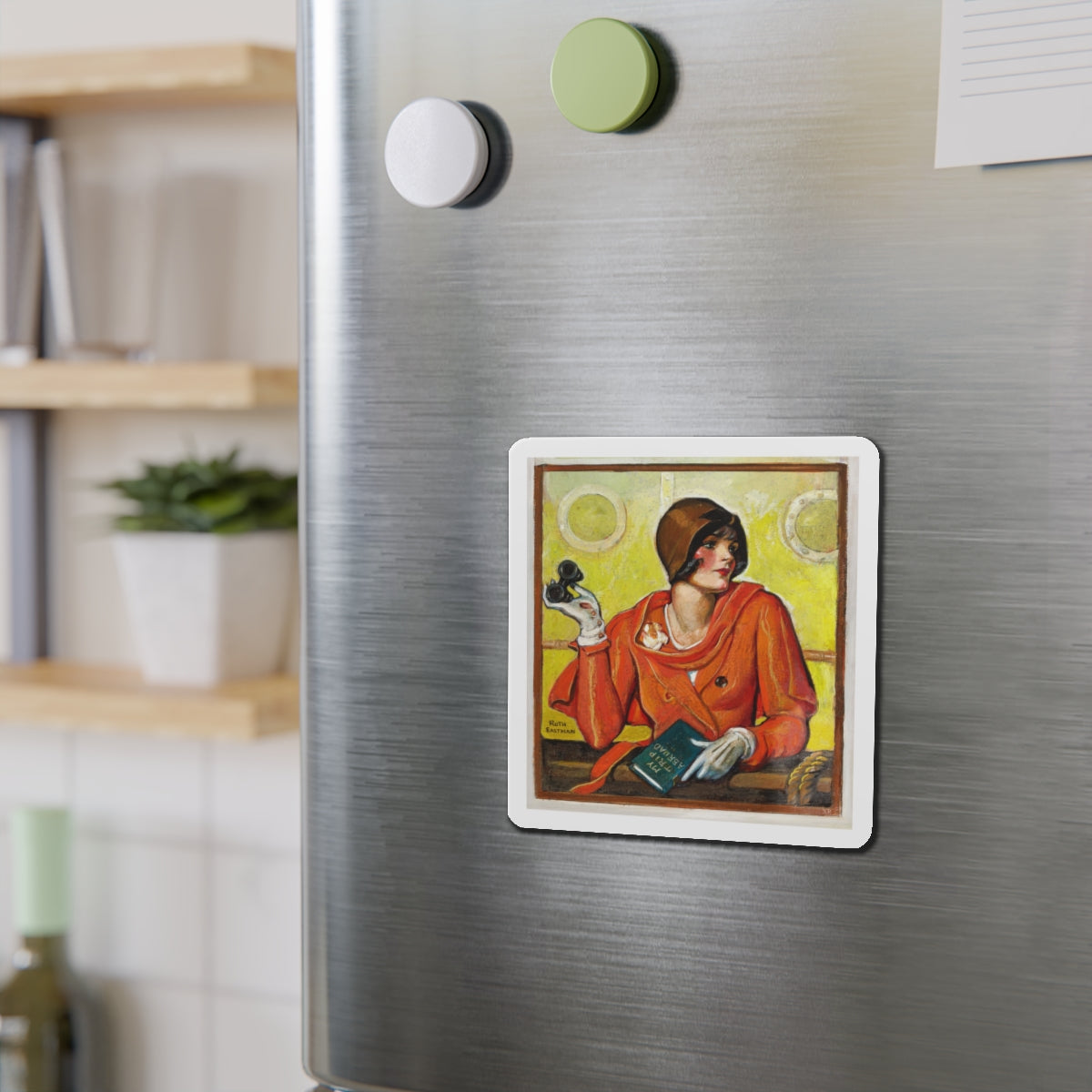 My Trip Abroad (Magazine Illustration) Refrigerator Magnet-The Sticker Space