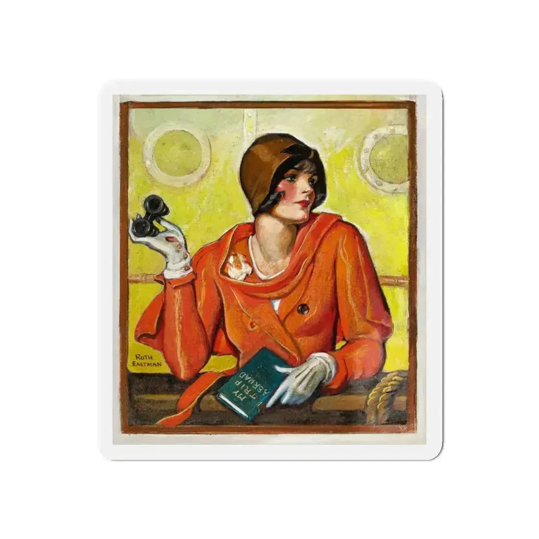 My Trip Abroad (Magazine Illustration) Refrigerator Magnet 5 Inch - The Sticker Space