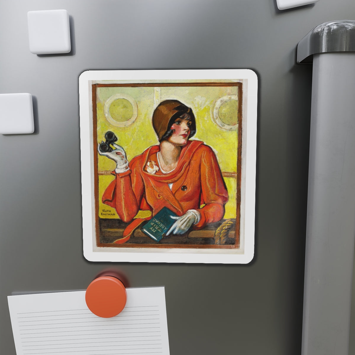 My Trip Abroad (Magazine Illustration) Refrigerator Magnet-The Sticker Space