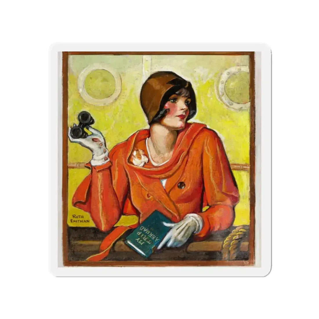 My Trip Abroad (Magazine Illustration) Refrigerator Magnet - The Sticker Space