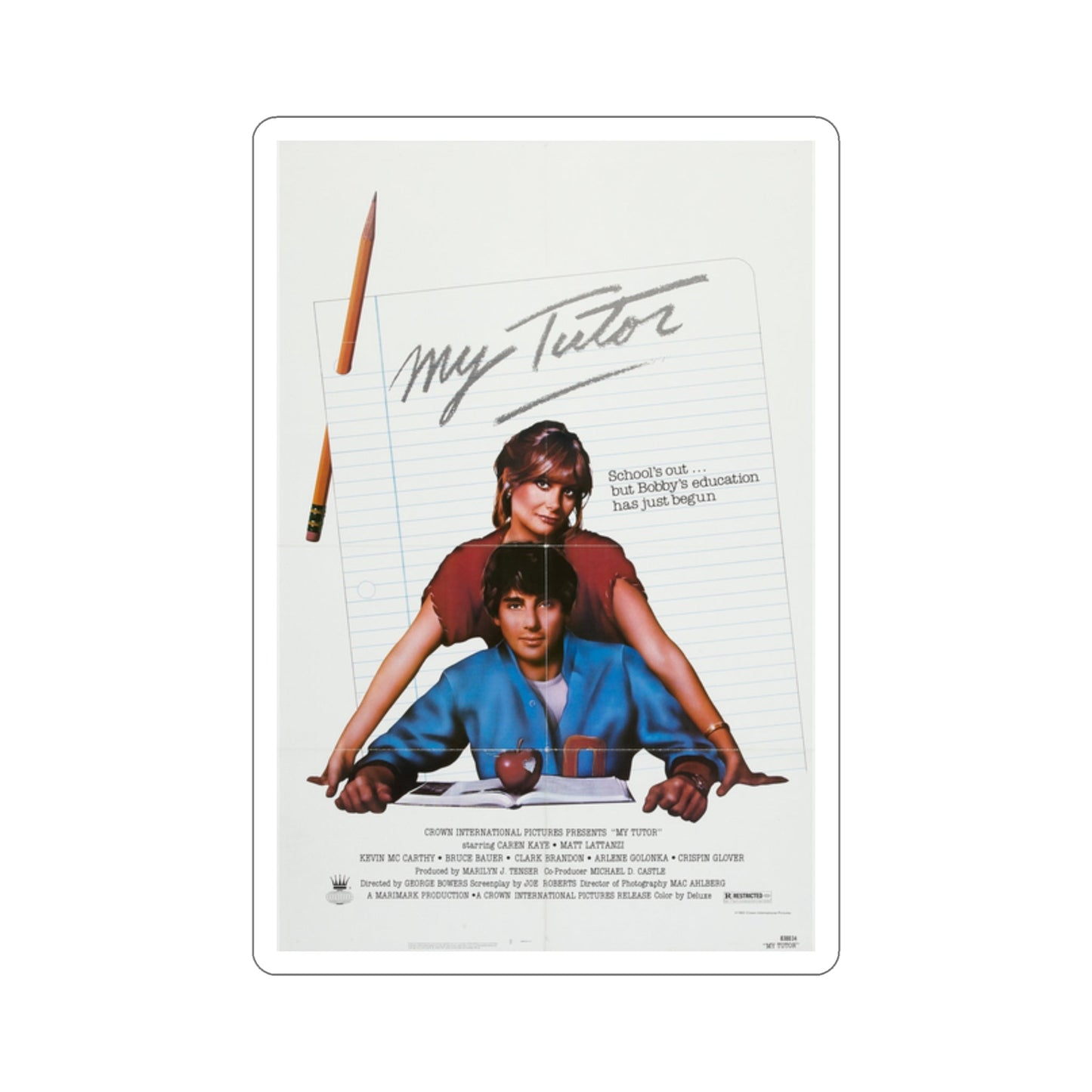 My Tutor 1983 Movie Poster STICKER Vinyl Die-Cut Decal-2 Inch-The Sticker Space