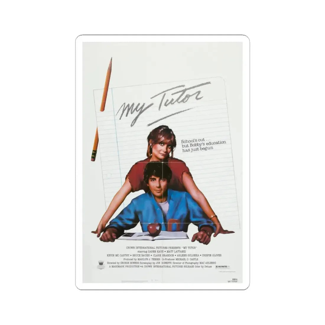 My Tutor 1983 Movie Poster - STICKER Vinyl Kiss-Cut Decal 2 Inch White - The Sticker Space