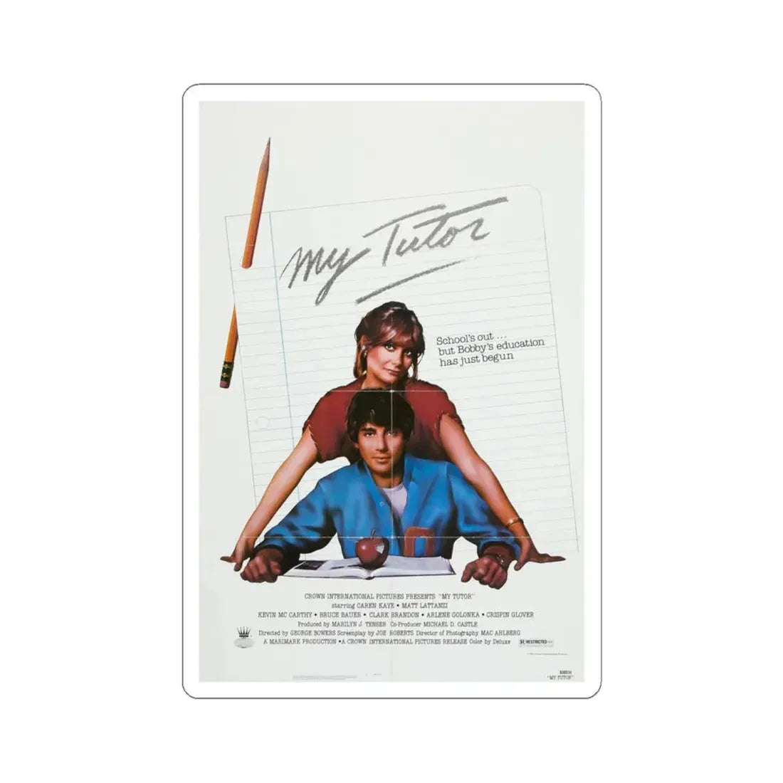 My Tutor 1983 Movie Poster - STICKER Vinyl Kiss-Cut Decal 6 Inch White - The Sticker Space