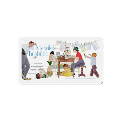 My Wife's Husband, Ladies Home Journal, October 1957 (Magazine Illustration) Refrigerator Magnet - The Sticker Space